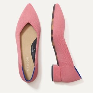 NWOT Rothy's The Block Heel High Point Tulip Women's Sz 8 Knit Pointed Toe Flats